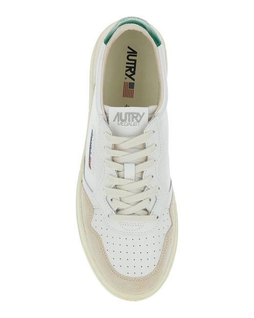 Autry White Low Top Sneakers Medalist Leather for men