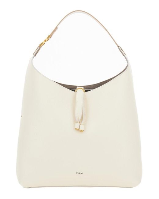 Chloé White 'Marcie' Hobo Bag With Tassels