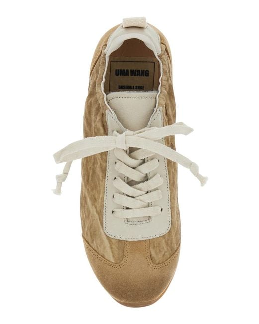 Uma Wang White Low-Top Sneakers Ecosuede