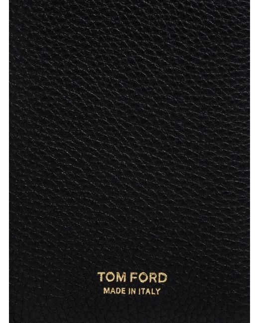 Tom Ford Black Card Holder With Embossed Logo Lettering On The Front for men