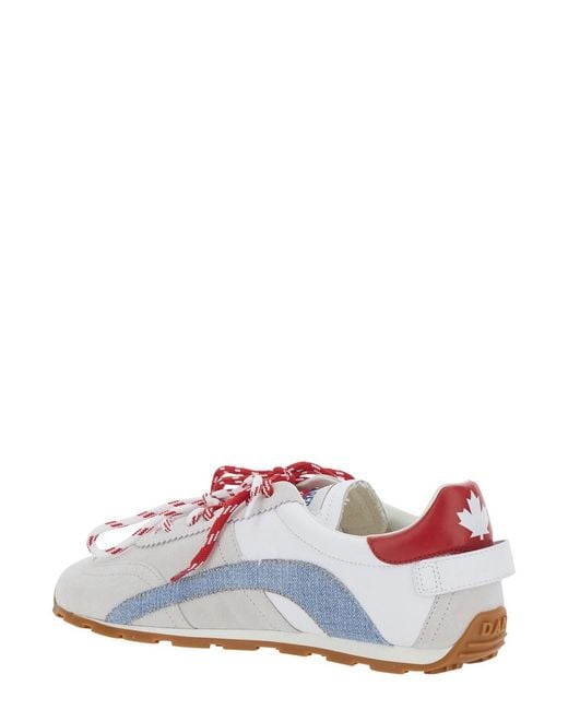 DSquared² White 'Dc-642' Low Top Sneakers With Logo Lettering On The T for men