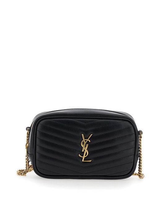 Saint Laurent Black 'Lou Mini' Crossbody Bag With Cassandre Detail