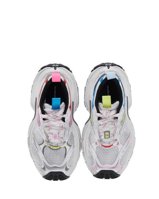 Balenciaga White '6Xl' Low Top Sneakers With Mesh Panels And Logo Detail On The Side