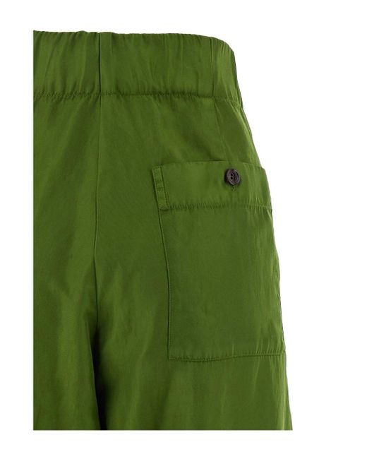 Dries Van Noten Green Wide Leg Trousers