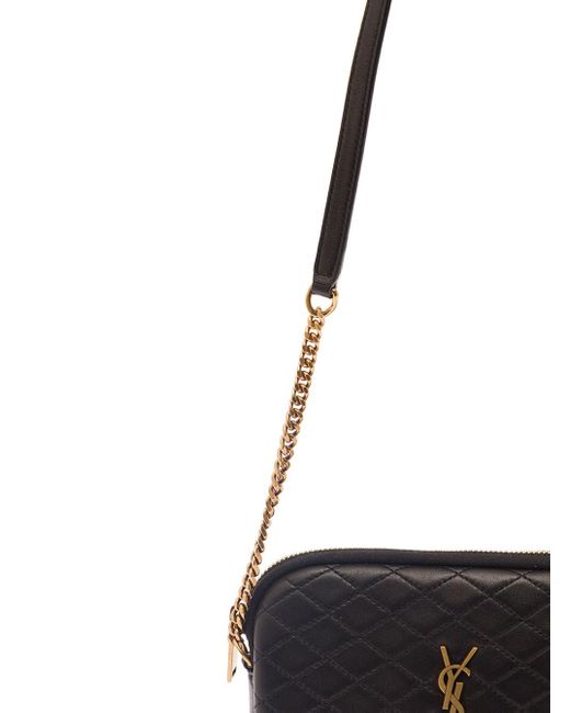 Saint Laurent Black 'Gaby' Pouch With Shoulder Strap And Carré-Quilted