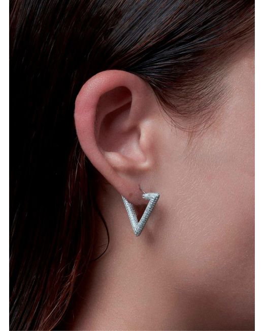 Orecchini 'Lil Triangle Arctic' Con Chiusura Sul Retro E Dec di LAG World in Metallic