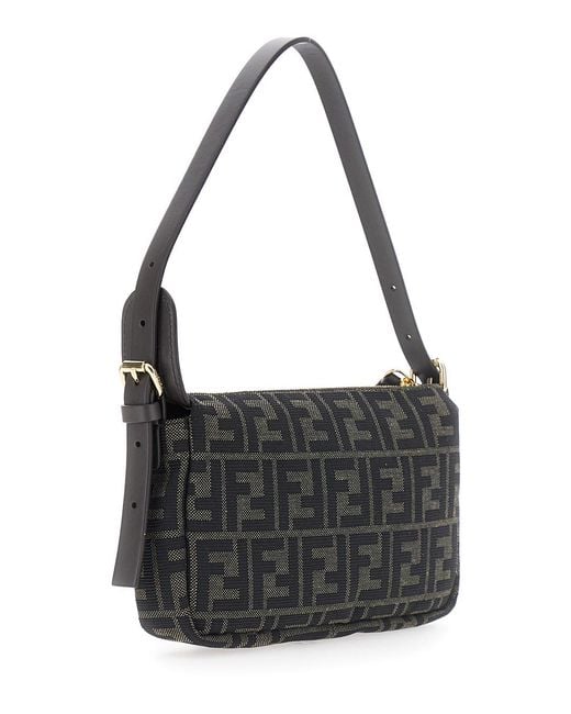 Fendi Black Zup Top Small Ff Jacquard