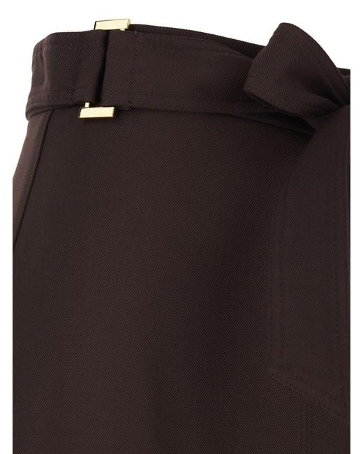 Elisabetta Franchi Brown Dress 'Go17361E2644' With Bow Belt On The Front And