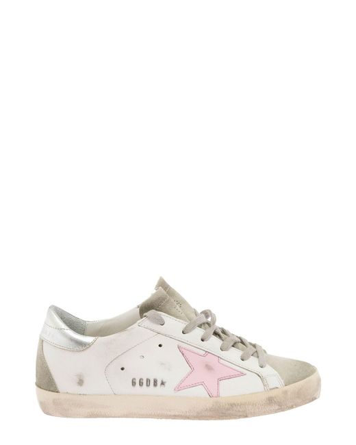 Golden Goose Deluxe Brand White Super Star Multicolor Leather Sneakers Woman