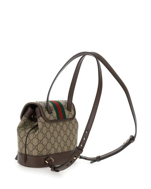 Gucci Black 'Ophidia' Mini And Ebony Backpack With Double G