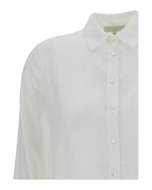 Antonelli White Shirt With Patch Pocket