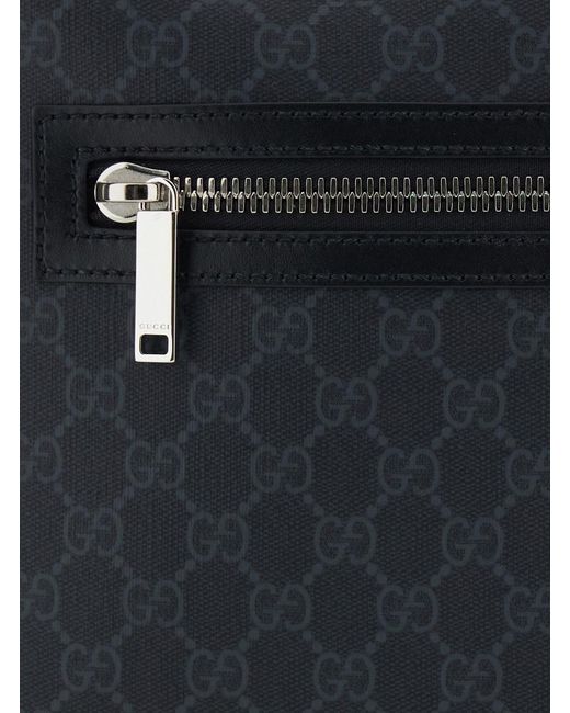 Gucci Black Crossbody Bag With Adjustable Shoulder Strap With Web Motif And One Zip Pocket On The Front for men