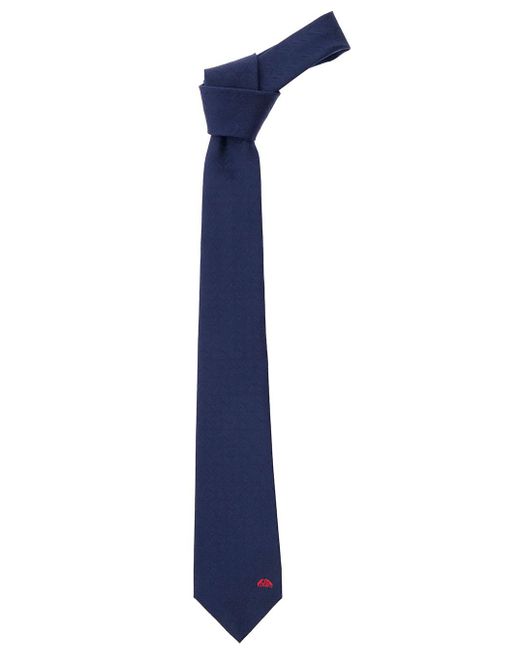 Alexander McQueen Blue Pre-tied Tie With Seal Logo Embellishment In Silk for men