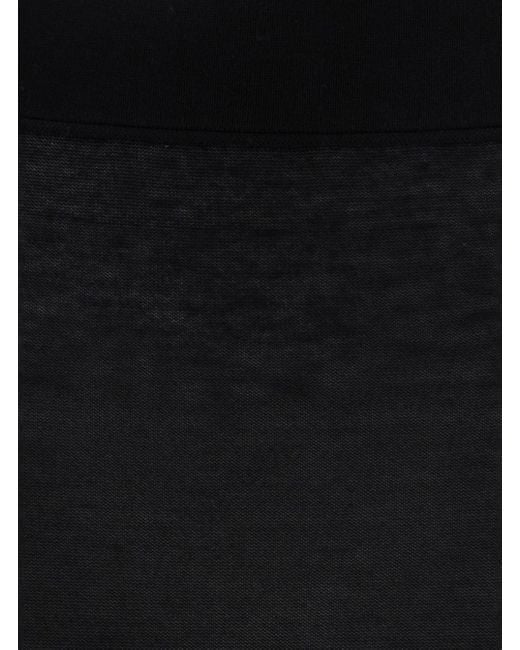 Totême  Black Long Skirt With Elastic Waist And Ribbed Hem