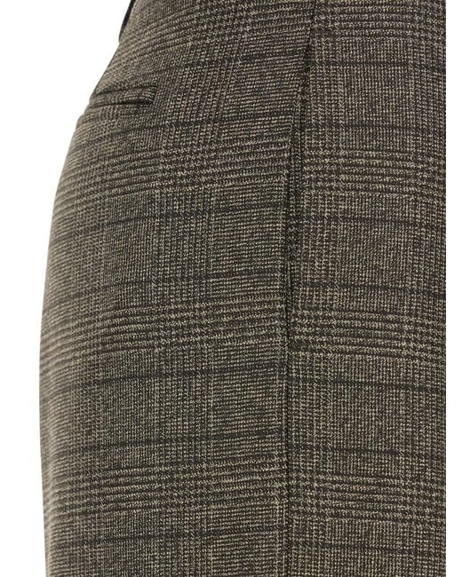 Le Plain Gray Trousers With Striped Motif