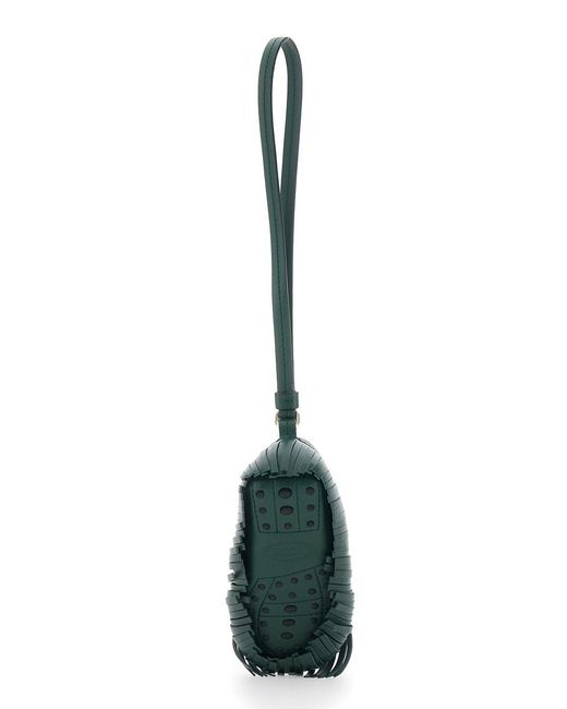 Tod's Blue Pendant With Fringed And Wrist Strap
