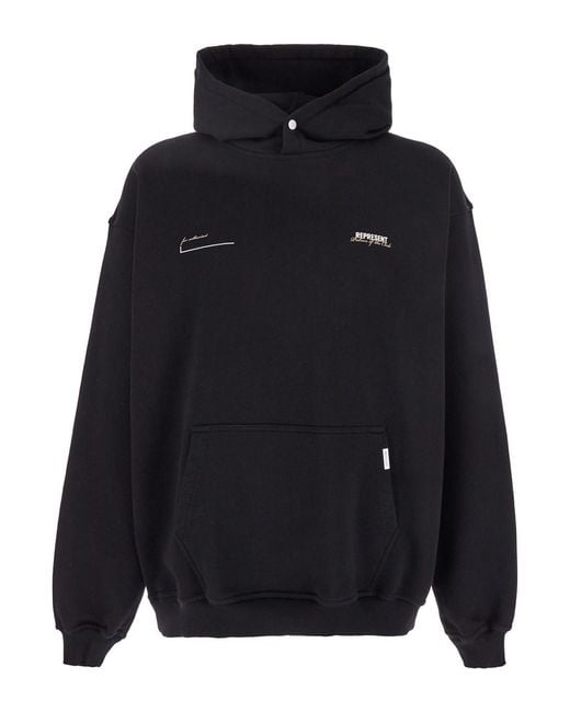Represent Blue 'Patron Of The Club' Hoodie With Front And Back Logo P for men