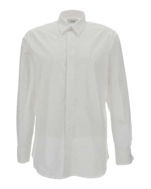 Lardini White Shirt With Concealed Closure for men