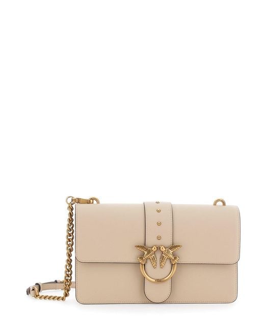 Pinko Natural Shoulder Bag Love One Classic Leather