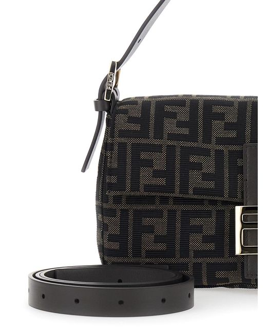 Fendi Black Baiguette Ff Jacquard