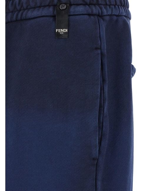 Fendi Blue Pants With High Elastic Waist for men
