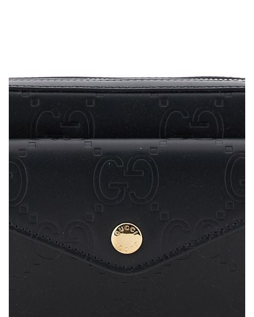 Gucci Black Shoulder Bag With Chain-Link Removable Shoulder Strap And