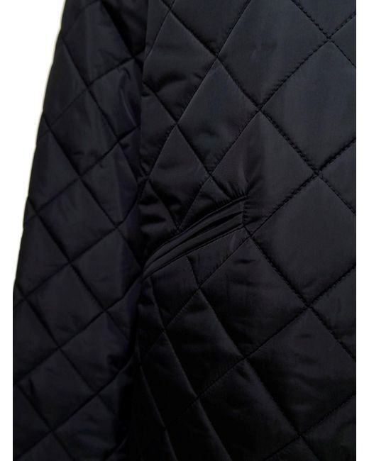 Totême  Black Quilted Jacket With Round Neckline