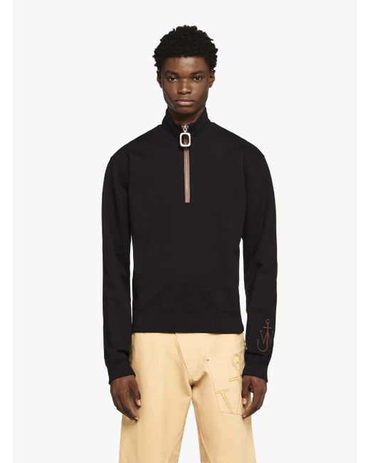 Felpa Con Zip Sul Fronte E Logo Ricamato Sulla Manica di J.W. Anderson in Blue da Uomo