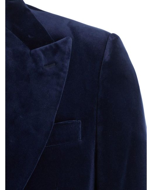 Lardini Blue Single-Breasted Jacket With Pointed Lapels for men