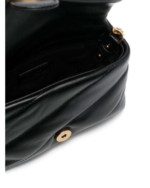Pinko Black 'Baby Love Puff' Shoulder Bag With Diagonal Maxi Quilting