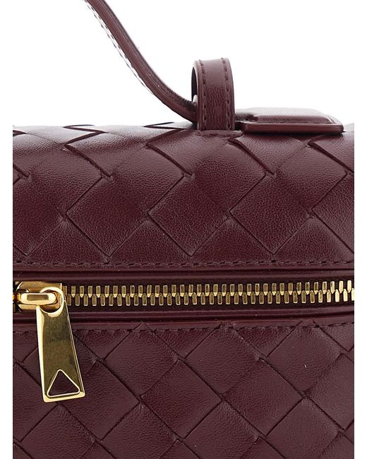 Bottega Veneta Purple 'Bang Bang' Bordeaux Crossbody Bag With Adjustable And Removable Strap And Intreccio Motif