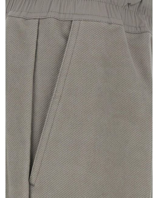 Rick Owens Gray Pants With Elasticated Waistband With Oversized Drawstring for men