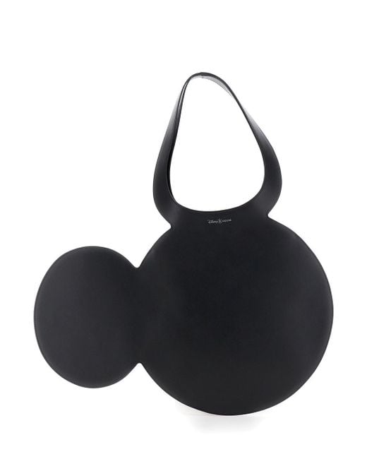 Coperni Black 'Mickey' Handbag With Cut-Out Handle And Logo Lettering