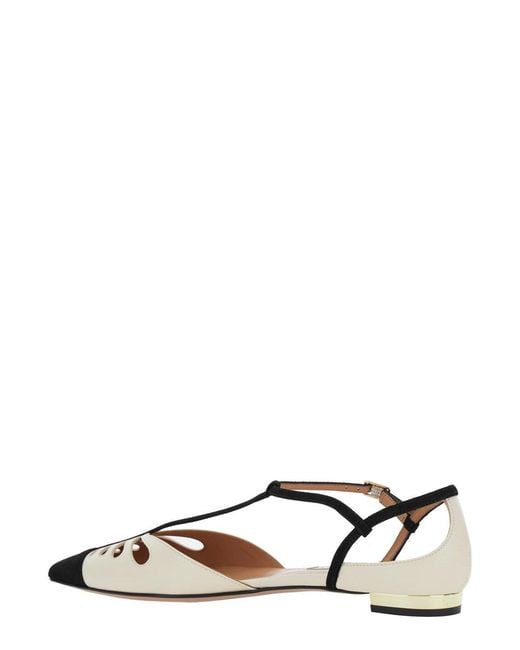 Aquazzura Natural Ballet Shoes With Cut-Out Detail