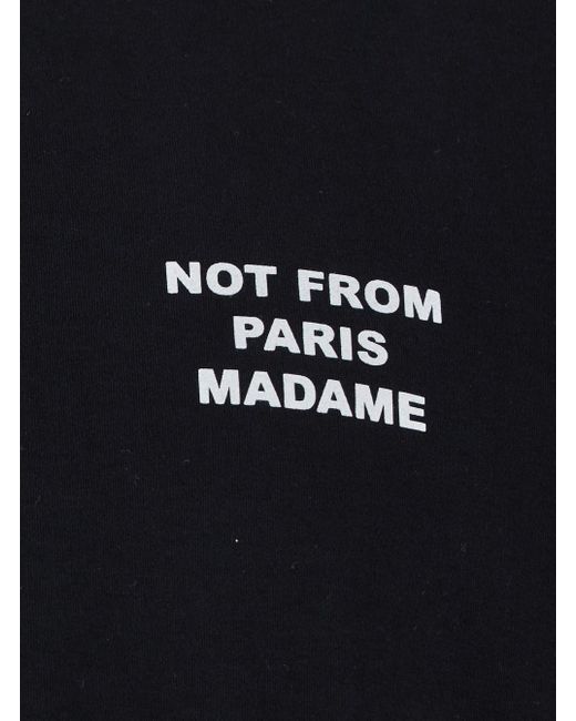 Drole de Monsieur Black Crewneck T-Shirt With Slogan Print On The Fron for men