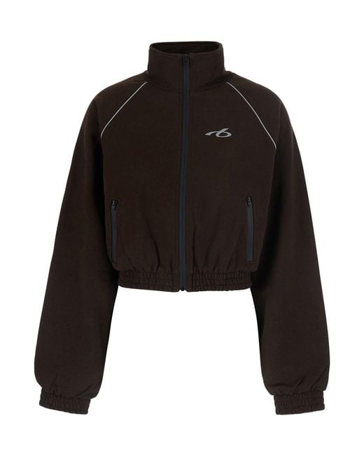 Balenciaga Black Cropped Sweatshirt With Logo Detail On The Front
