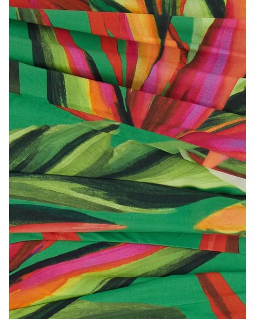 Farm Rio Green Long Dress Tropical Dream