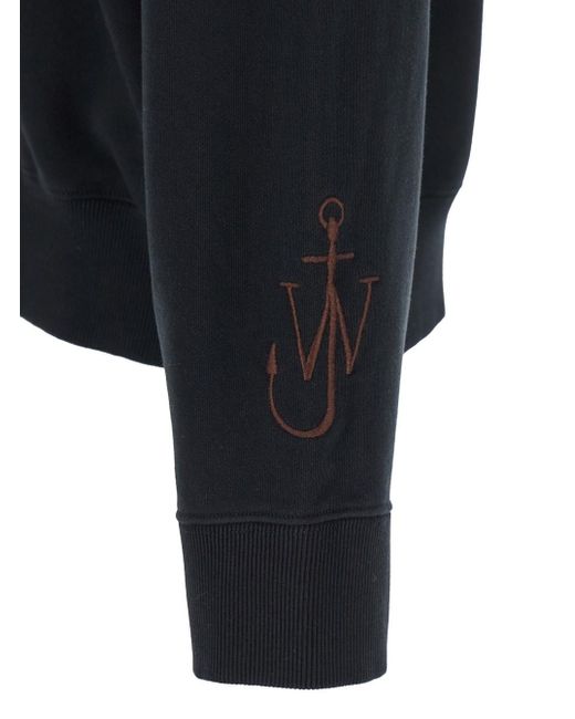 Felpa Con Zip Sul Fronte E Logo Ricamato Sulla Manica di J.W. Anderson in Blue da Uomo