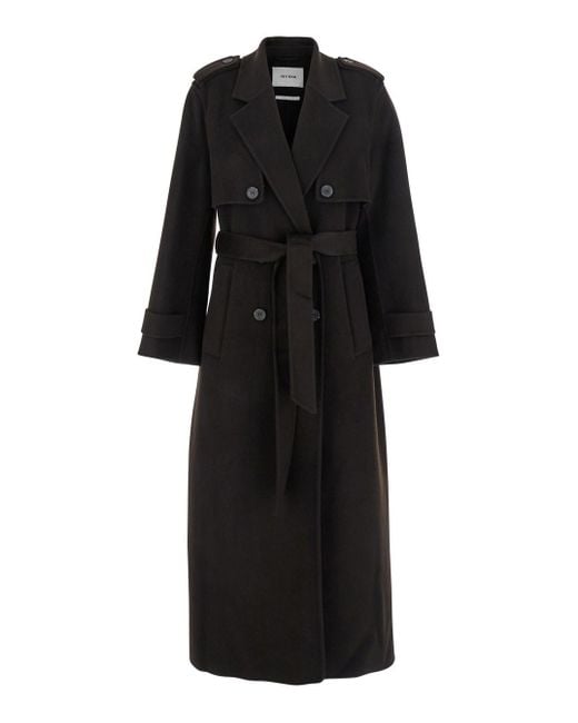 Cappotto 'Colette Ann' Doppiopetto Con Revers Classici Ampi E di IVY & OAK in Black