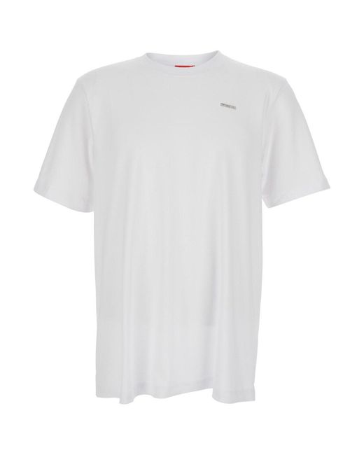 DIESEL White 'T-Adjust-Met' T-Shirt With Logo Lettering On The Front for men