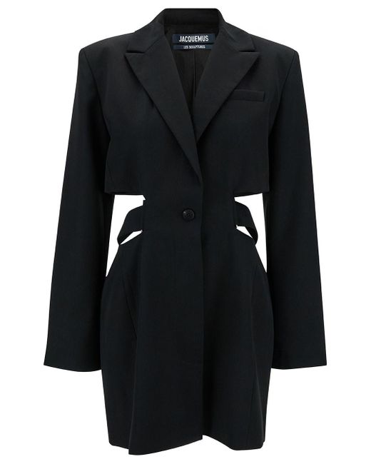 Jacquemus Black 'La Robe Bari' Single-Breasted Jacket With Cut-Out In