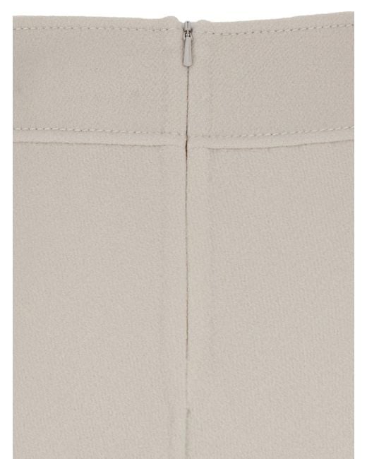 Max Mara White 'Nevada' Flared Midi Skirt With Rear Zip