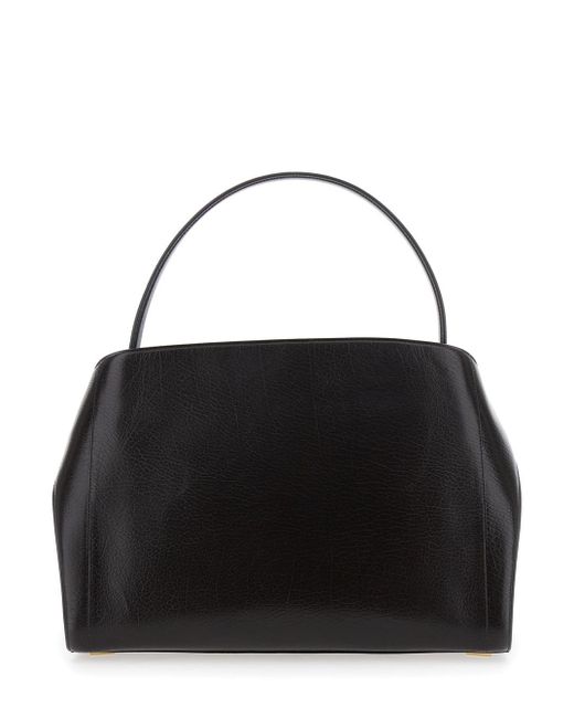 Borsa A Spalla 'Hug' Con Logo Stampato Sul Fronte di Ferragamo in Black