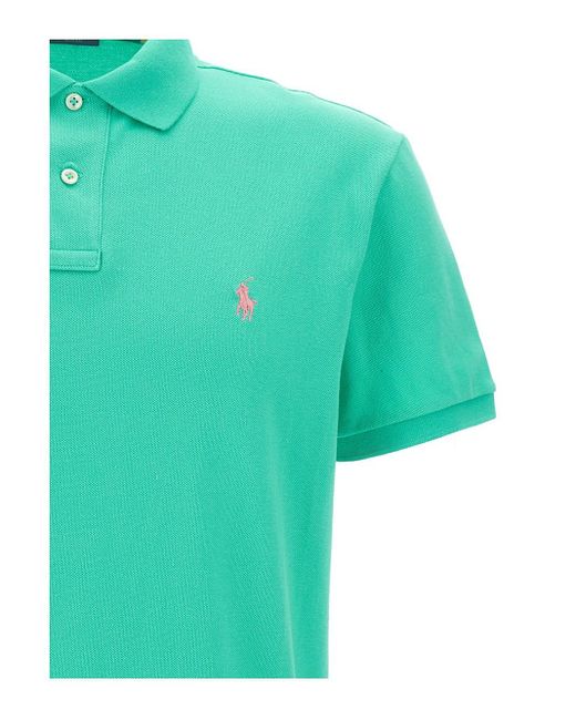 Polo Ralph Lauren Green Polo Shirt With Logo Embroidery for men