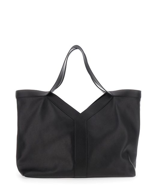 Saint Laurent Black Tote Bag With Two Top Handles And Hook Closure for men