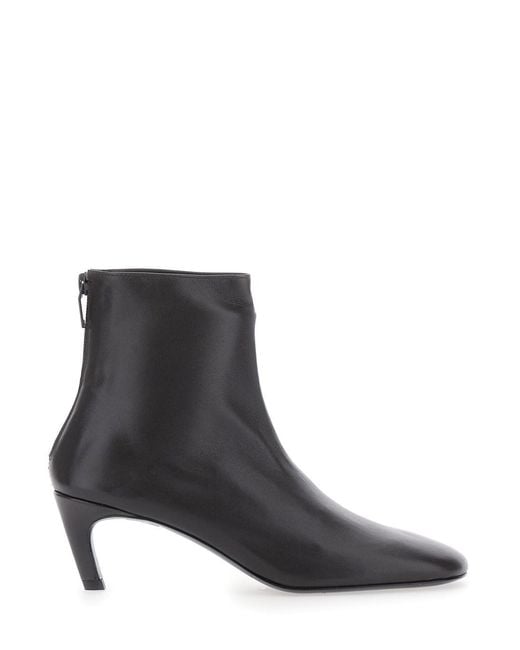 Totême Black Ankle Boots With Zip Closure