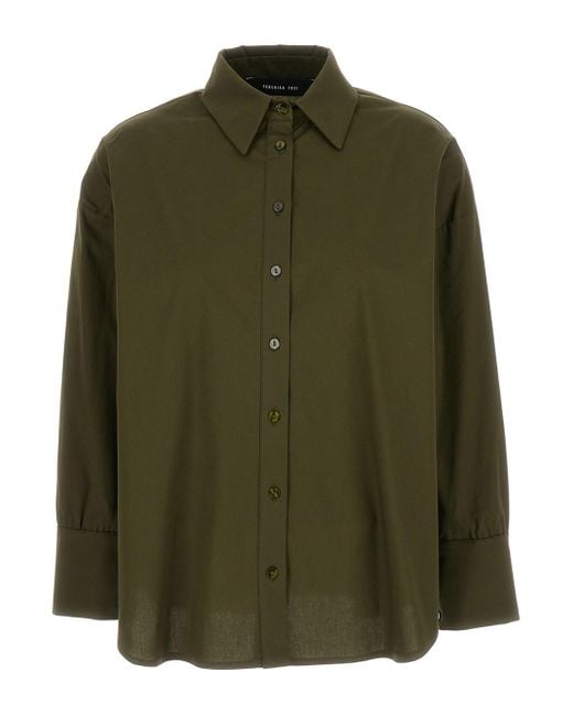 FEDERICA TOSI Green Military Long Sleeves Shirt