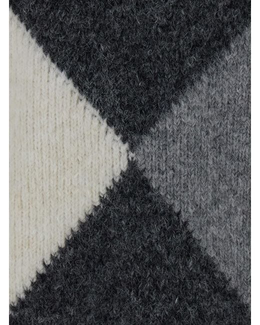 Semicouture Black Pullover Keira Argyle Pull With Diamond Motif