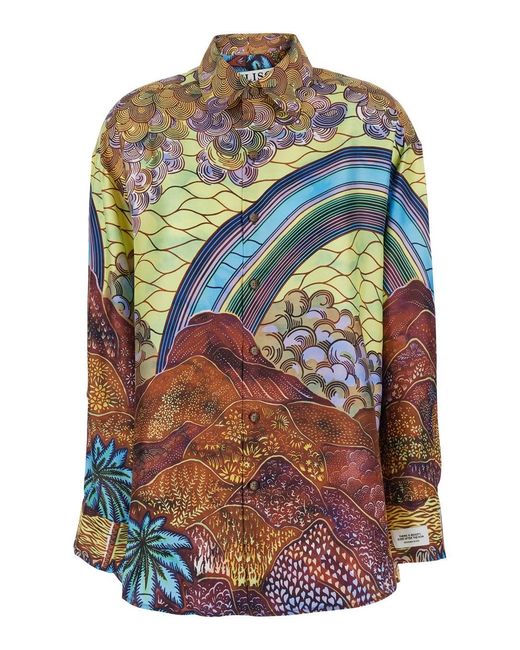 VLISCO DIALOGUES Gray 'Dynamite' Shirt With All-Over Floral Prin