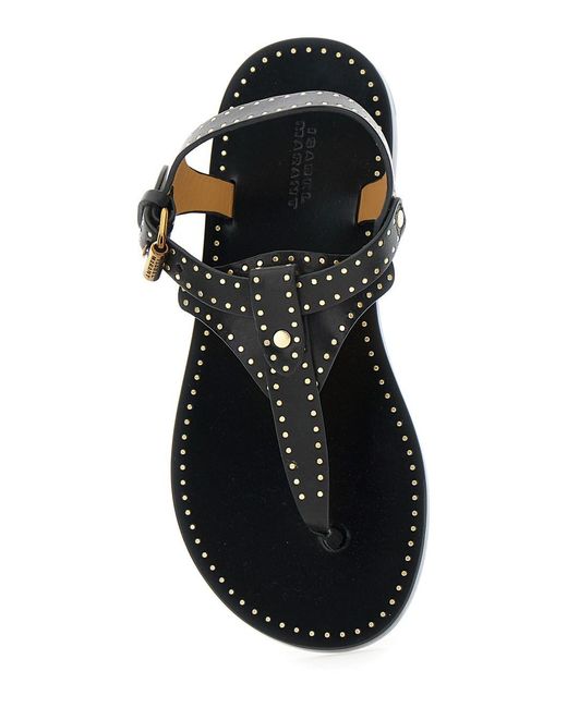 Isabel Marant White Jooni' Buckle Sandals With Metal Studs